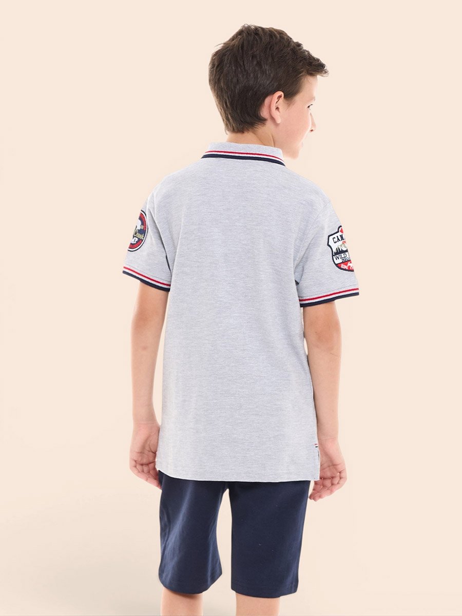 Boys Embroidered Polo T-Shirt and Shorts Set