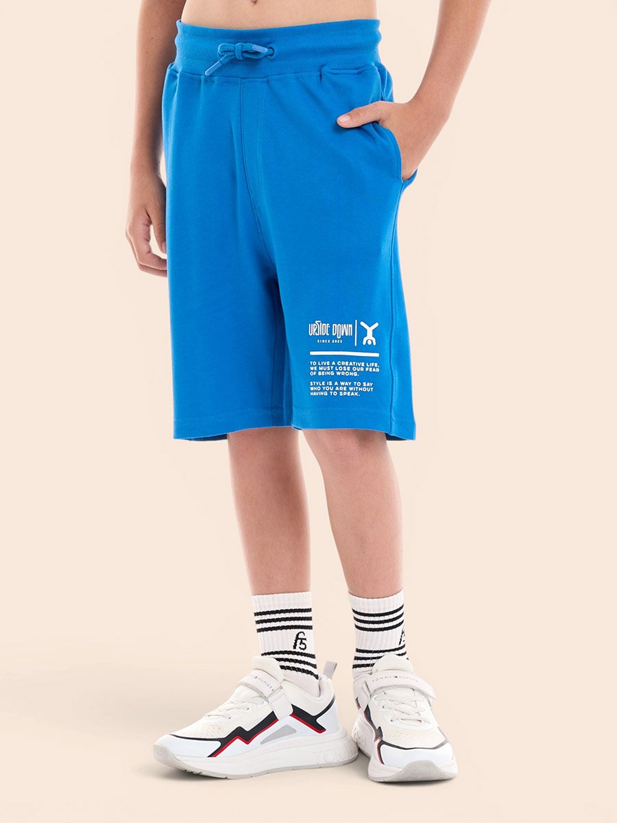 Boys Badge Text Print Oversized T-Shirt and Shorts Set