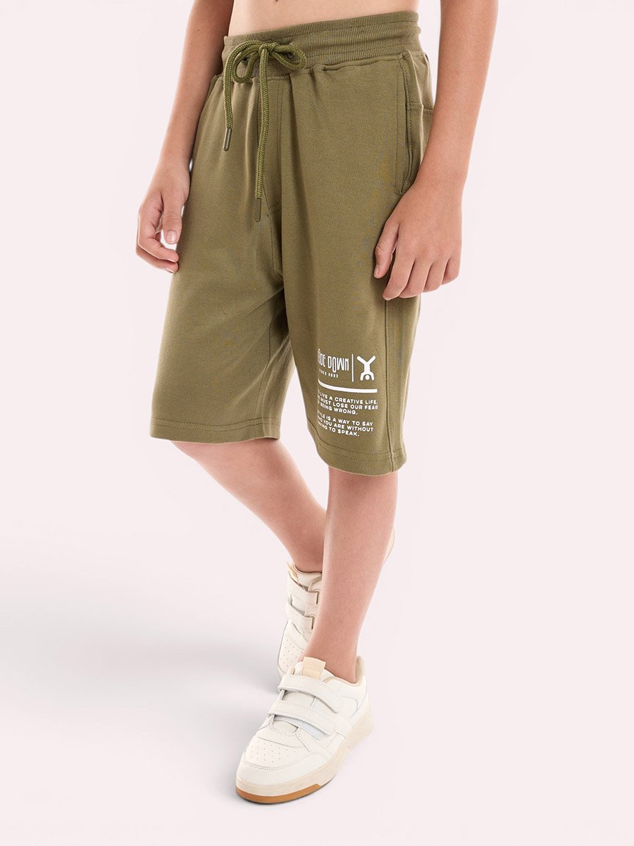Boys Text Print Oversized T-Shirt and Shorts Set