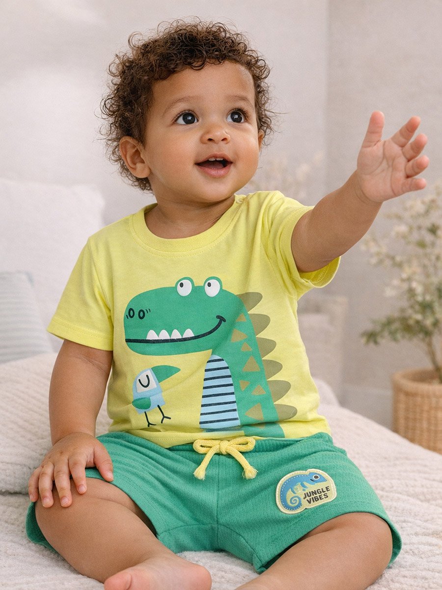 Baby Boys Dino Graphic T-Shirt and Shorts Set