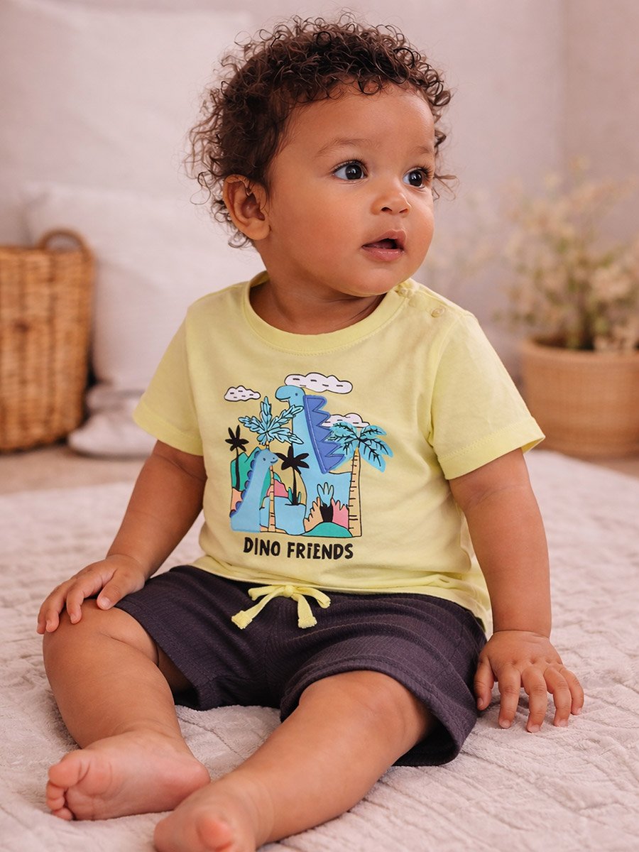 Baby Boys Dino Friends Graphic T-Shirt and Shorts Set