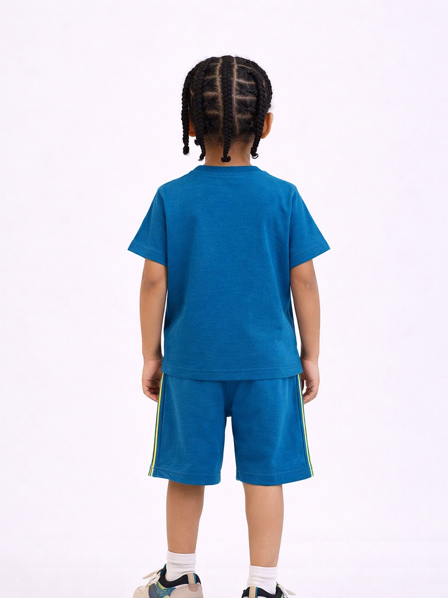 Boys Cotton Graphic Print T-Shirt and Shorts Set
