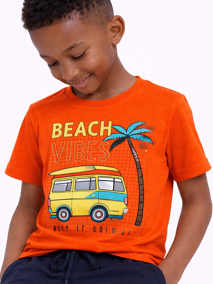 Boys Cotton Graphic T-Shirt and Shorts Set