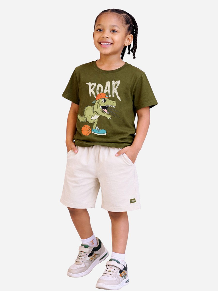 Boys Cotton Graphic T-Shirt and Shorts Set