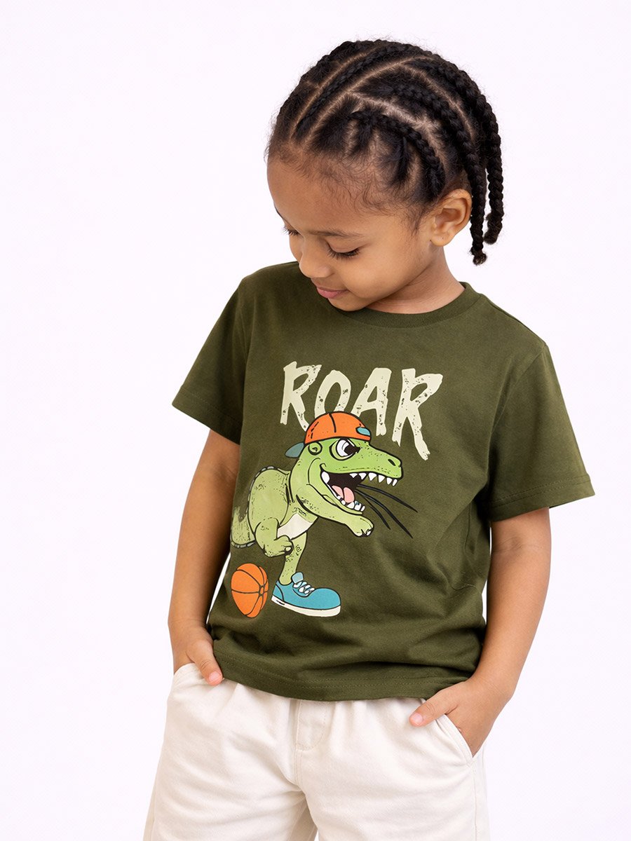 Boys Cotton Graphic T-Shirt and Shorts Set