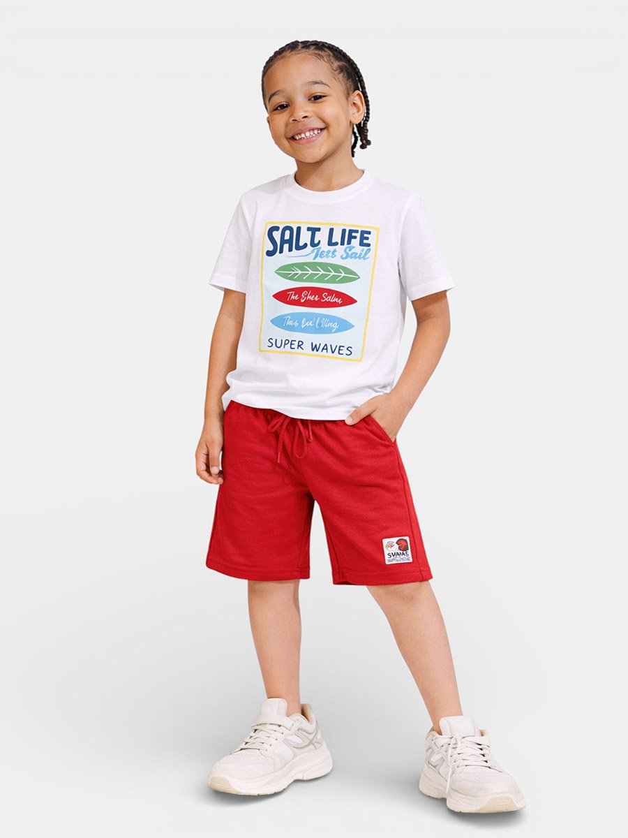 Boys Surf Life Printed T-Shirt and Shorts Set