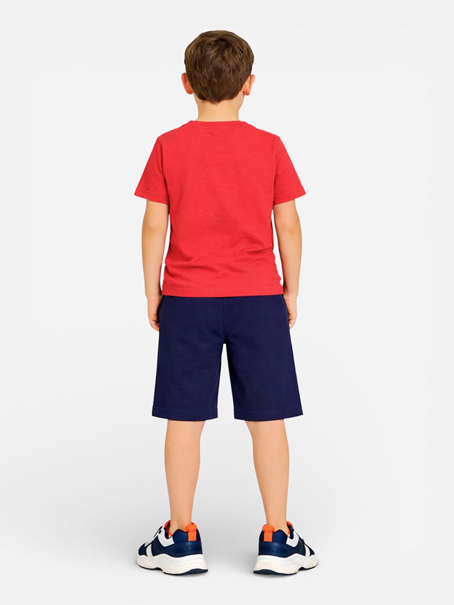 Boys Round Neck Printed T-Shirt and Shorts Set