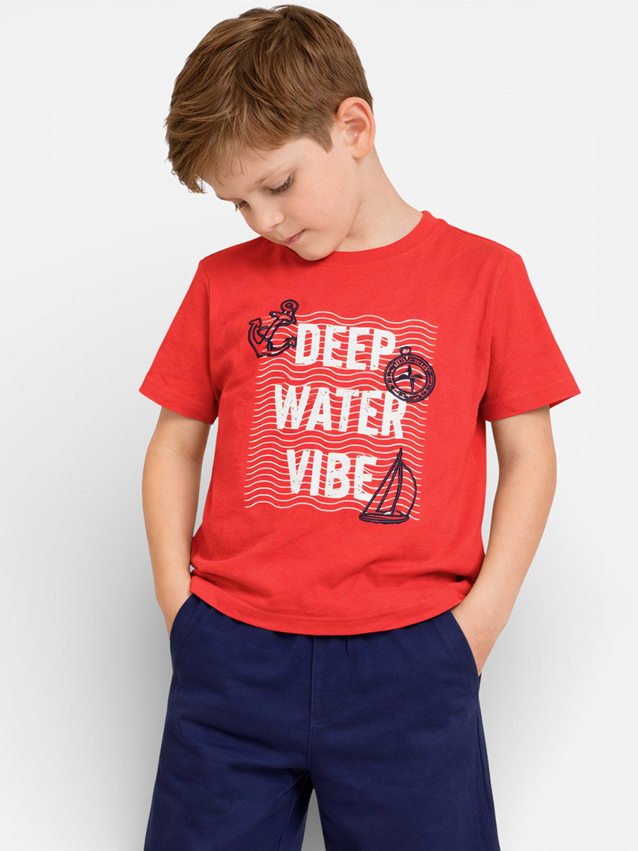 Boys Round Neck Printed T-Shirt and Shorts Set