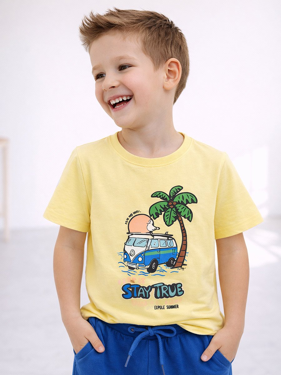 Boys Cotton Graphic T-Shirt and Shorts Set