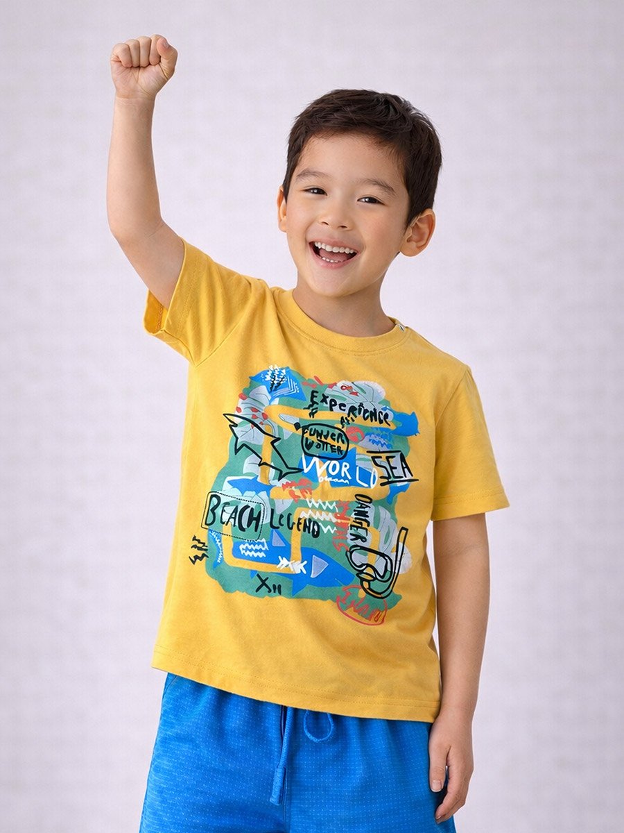 Boys Cotton Graphic T-Shirt and Shorts Set