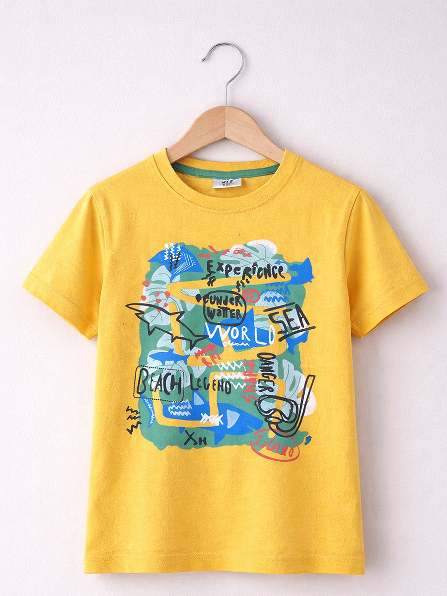 Boys Cotton Graphic T-Shirt and Shorts Set