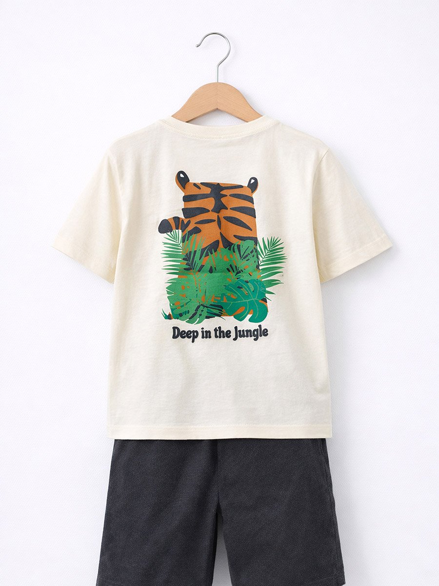 Boys Tiger Graphic T-Shirt and Shorts Set