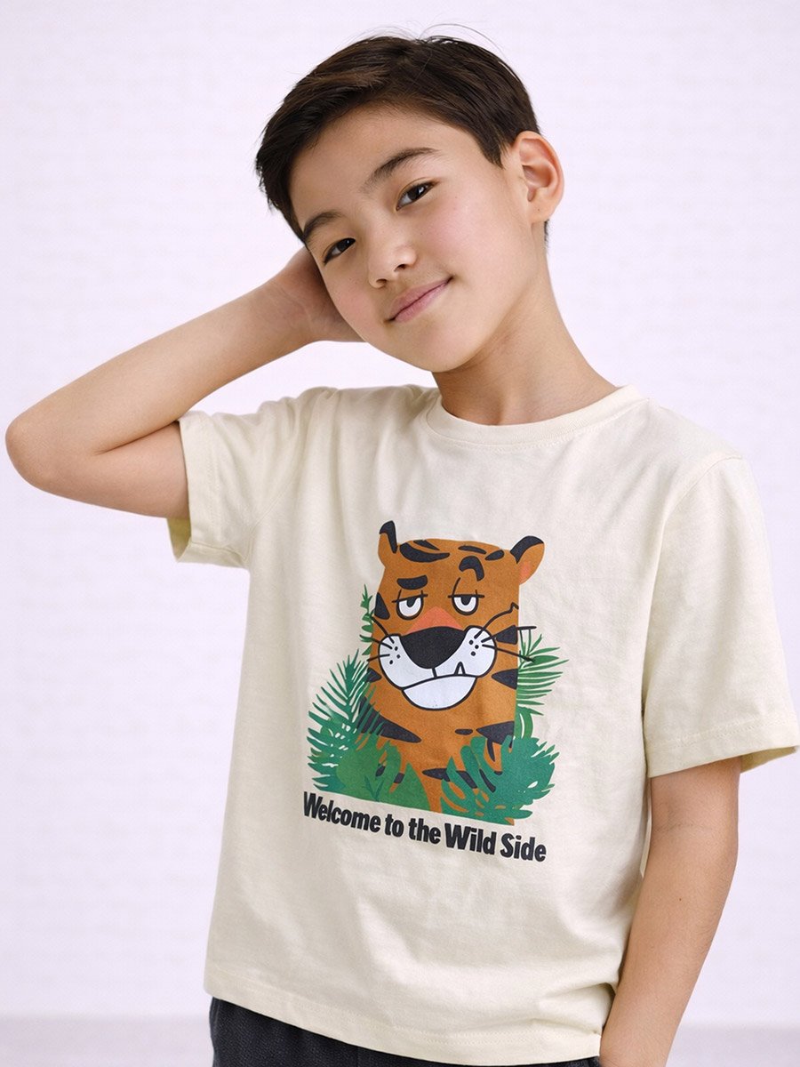 Boys Tiger Graphic T-Shirt and Shorts Set