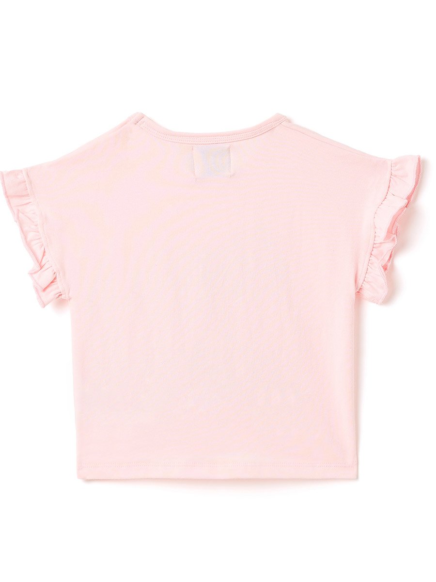 Girls Printed Ruffle Sleeve T-Shirt and Flared Leggings Set