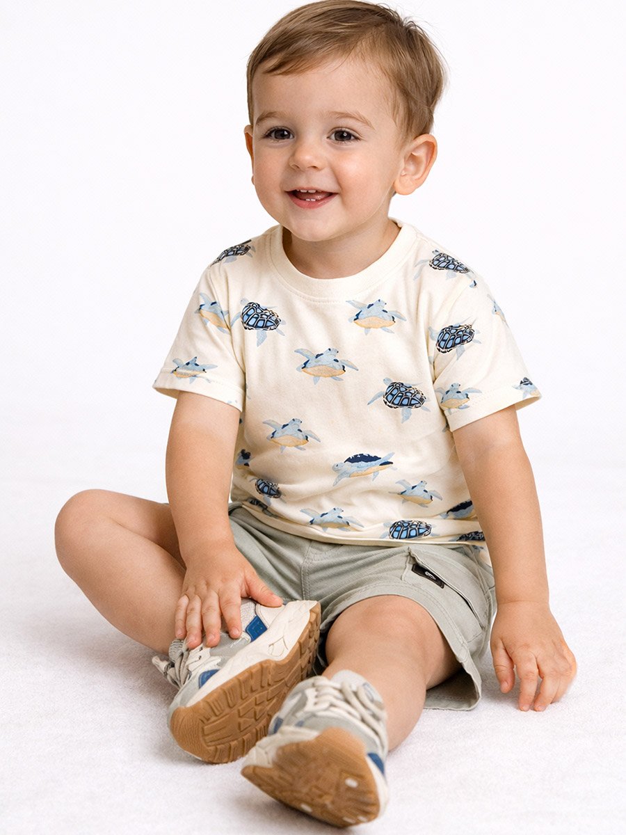 Boys Turtle Print T-Shirt and Shorts Set