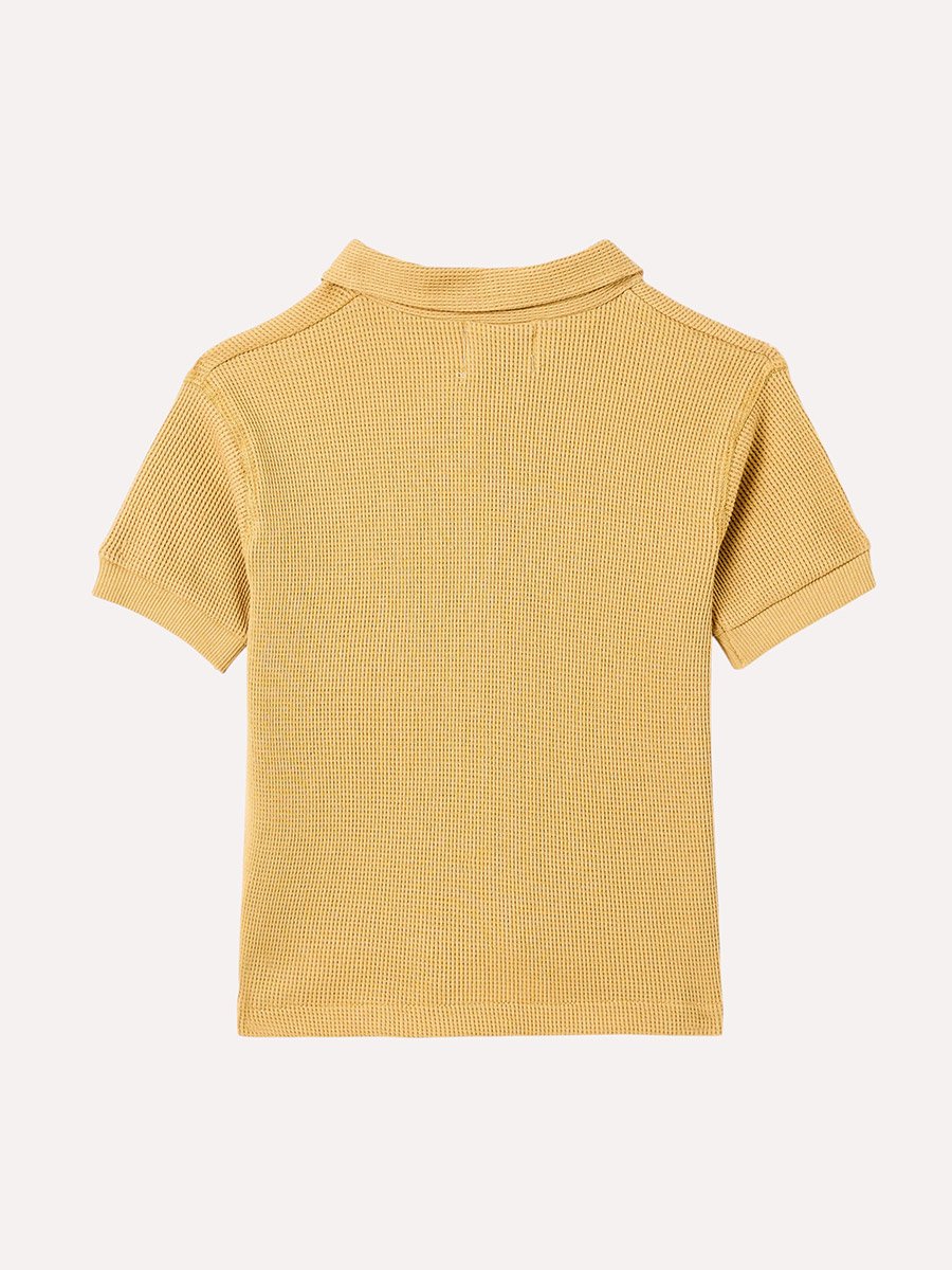 Boys Solid Knit Shirt and Roll-Cuff Shorts Set