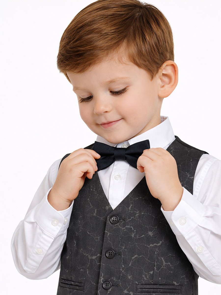 Boys 4-Piece Waistcoat, Shirt, Trousers and Bow Tie Set