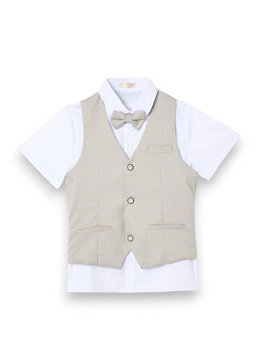 Boys 4-Piece Waistcoat, Shirt, Shorts and Bow Tie Set