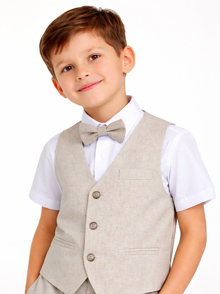 Boys 4-Piece Waistcoat, Shirt, Shorts and Bow Tie Set
