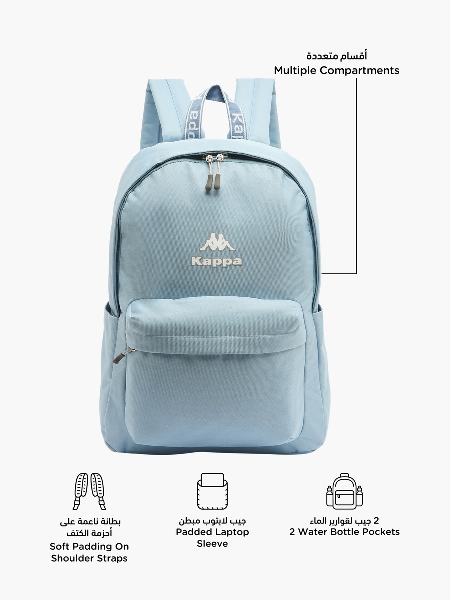 Logo Print Backpack with Adjustable Straps