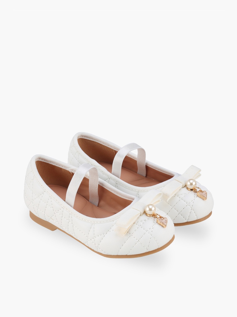 Girls Bow Embellished Ballerina Shoes
