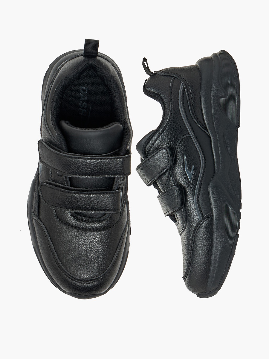 Unisex Panelled Hook and Loop School Shoes