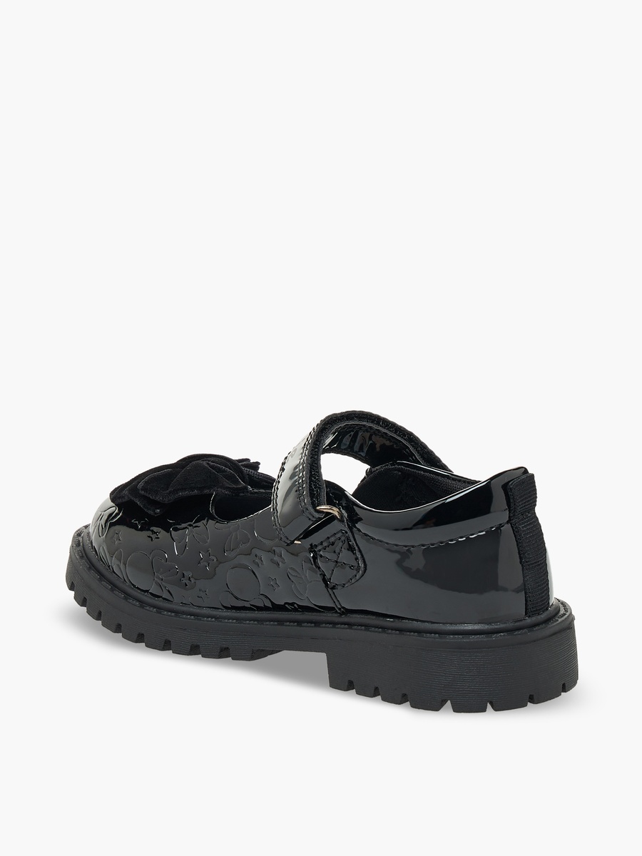 Girls Bow Accent Hook and Loop School Shoes