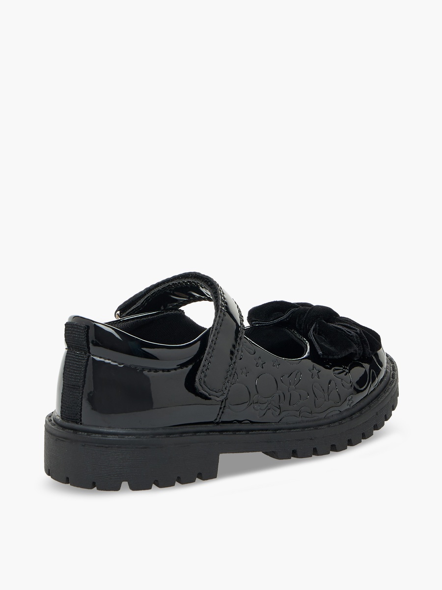 Girls Bow Accent Hook and Loop School Shoes