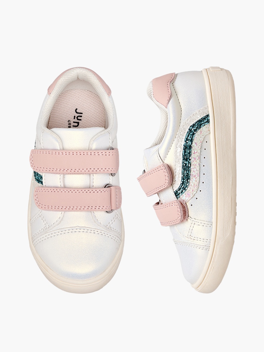 Girls Glitter Detail Hook and Loop Ankle Sneakers