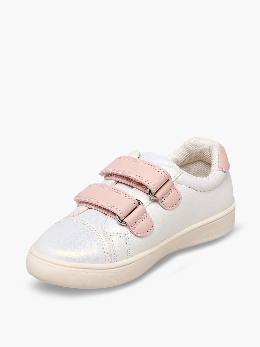 Girls Glitter Detail Hook and Loop Ankle Sneakers