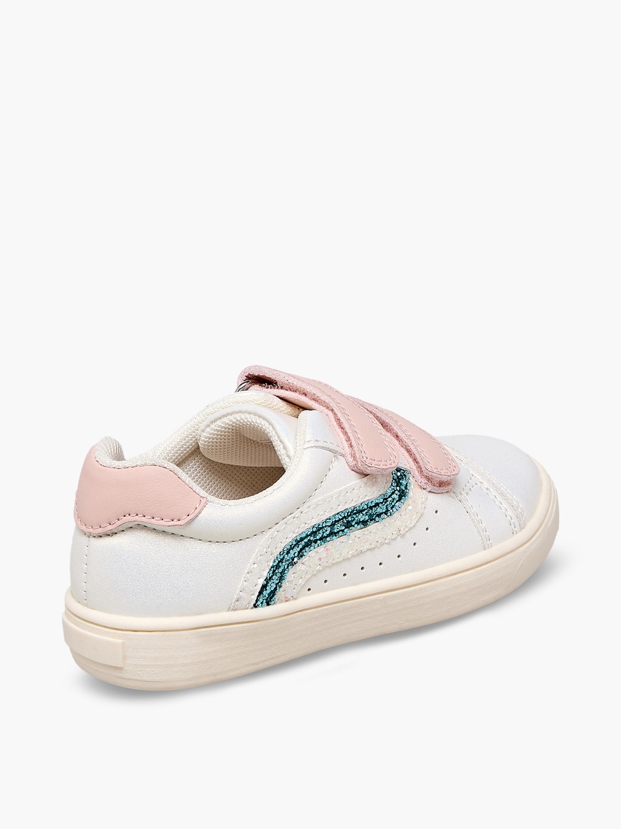 Girls Glitter Detail Hook and Loop Ankle Sneakers