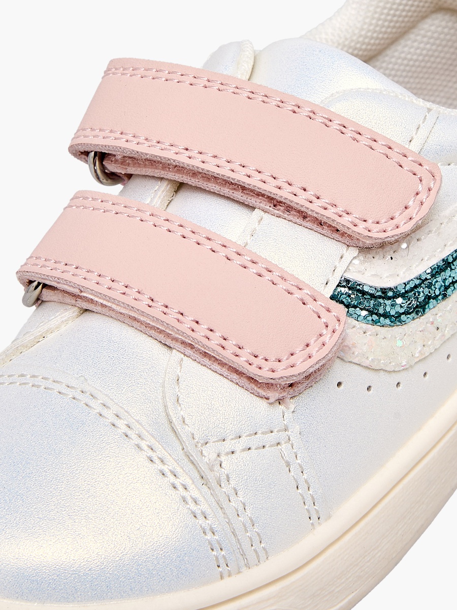 Girls Glitter Detail Hook and Loop Ankle Sneakers