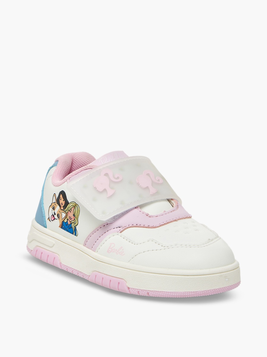 Girls Printed Hook and Loop Sneakers
