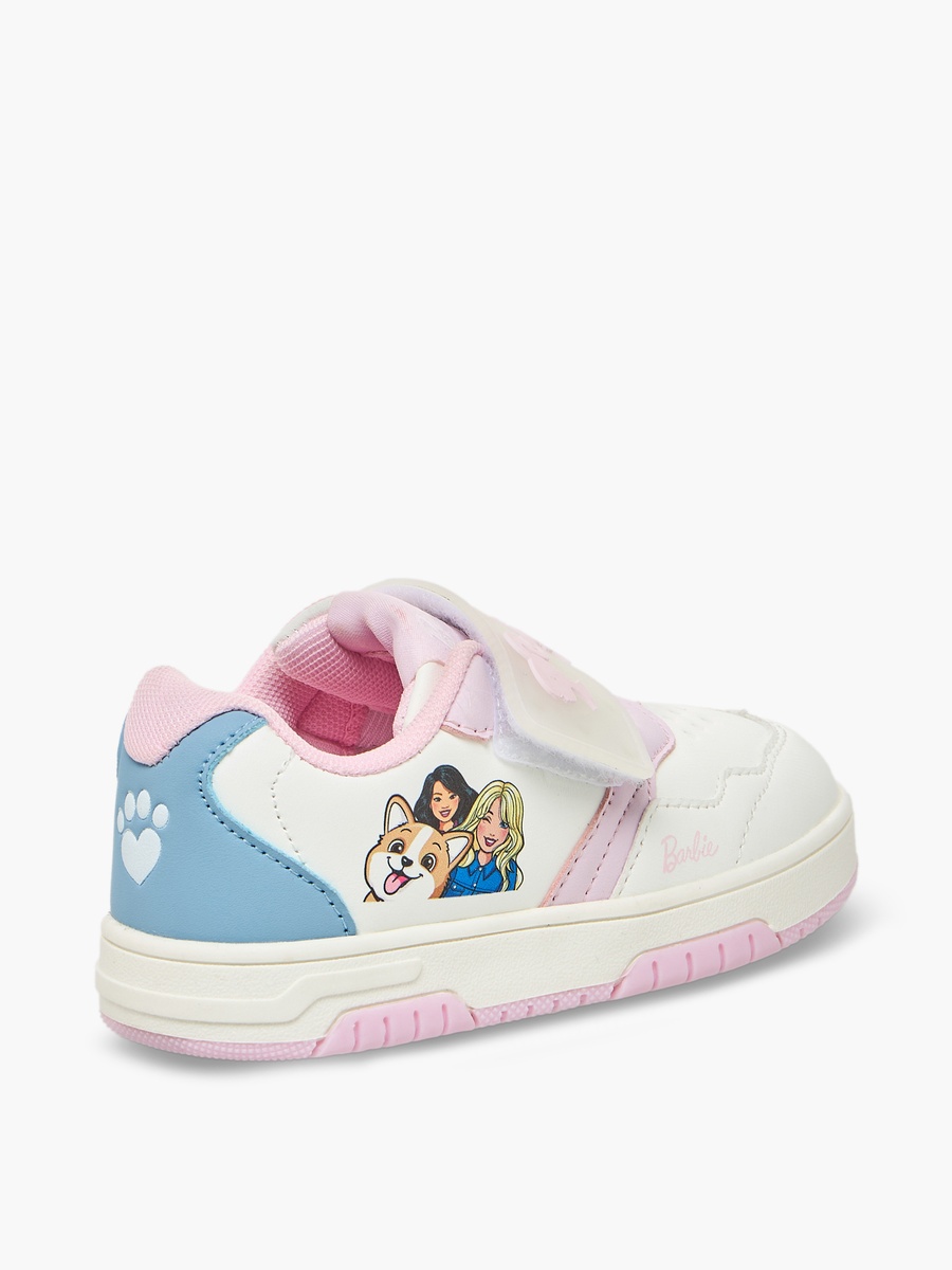 Girls Printed Hook and Loop Sneakers