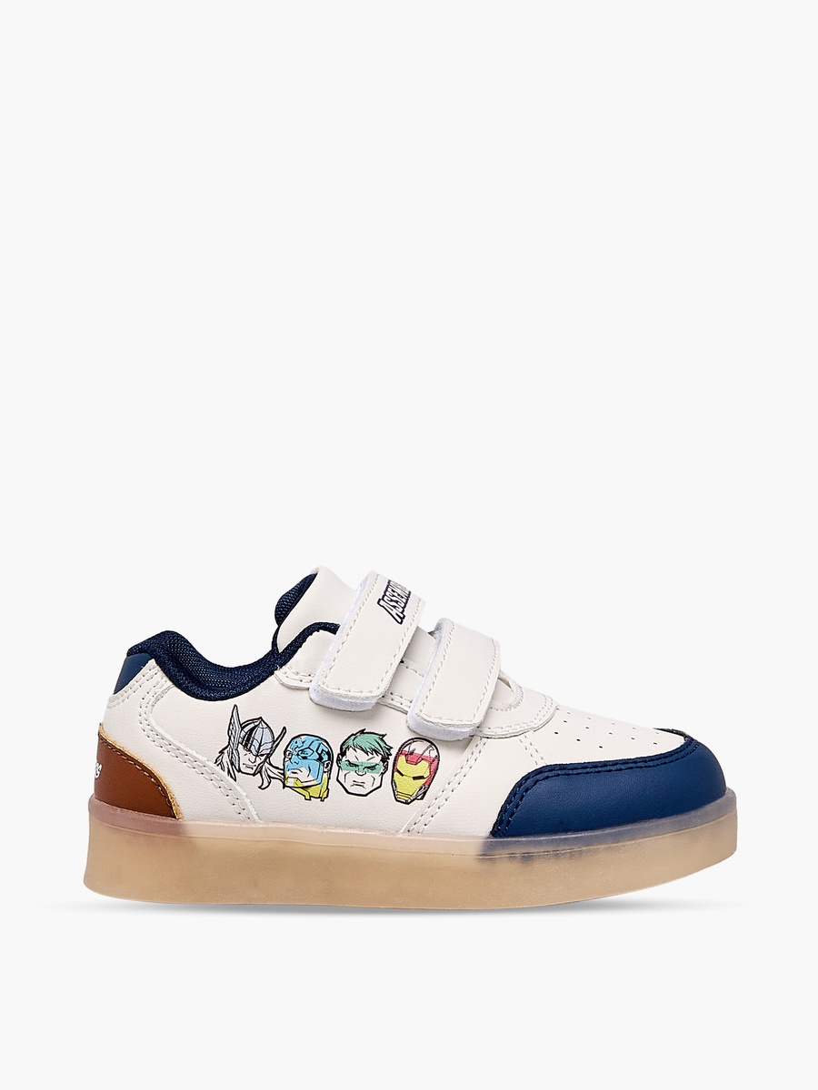 Boys Avengers Print Hook and Loop Ankle Sneakers