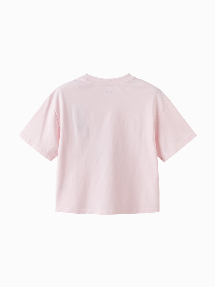 Girls Cat Graphic Print Short Sleeves T-Shirt