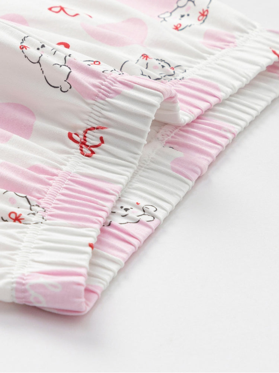 Girls Printed T-Shirt and Pajama Set