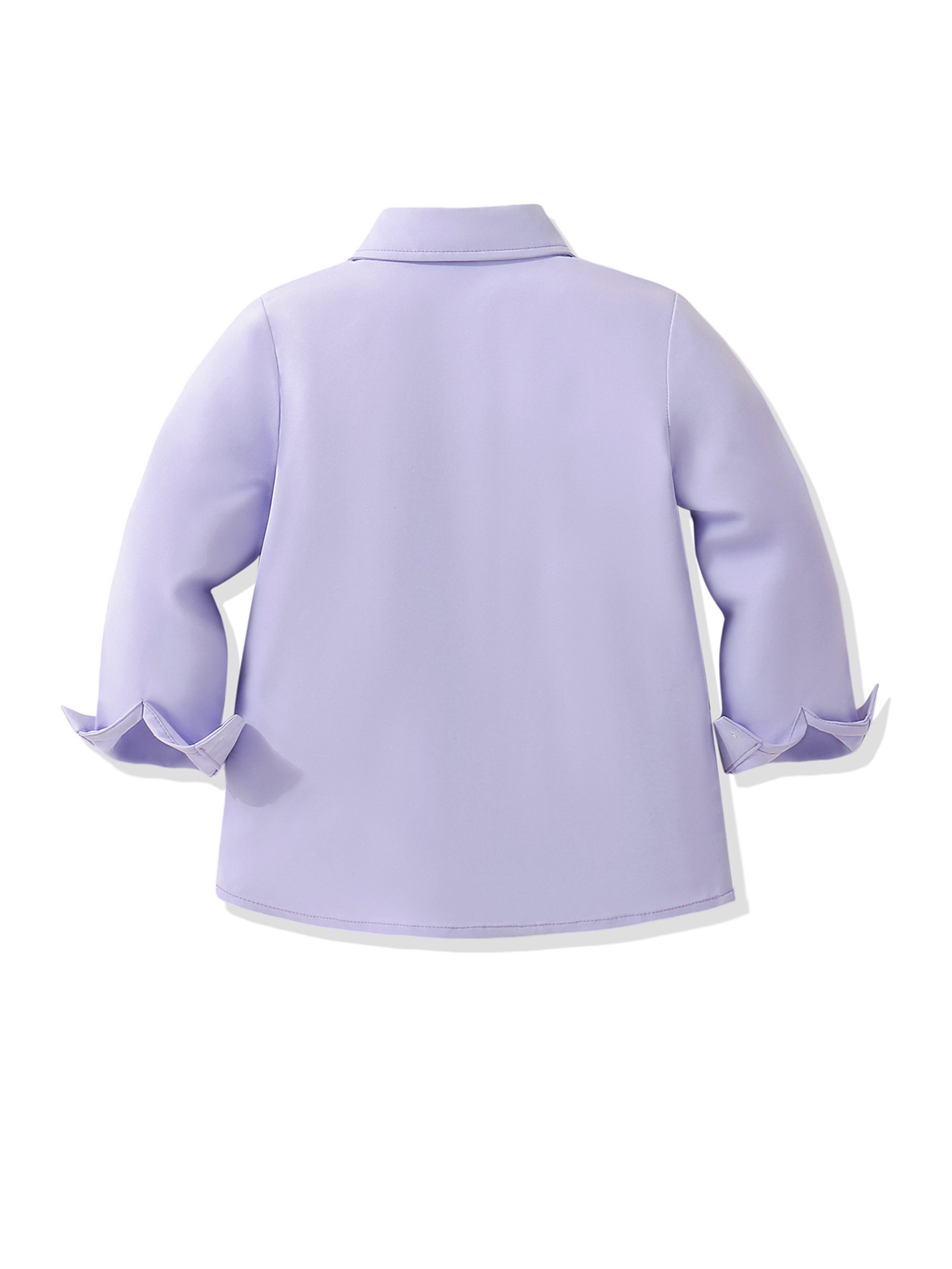 Boys Purple Long Sleeve Button-Up Shirt with Graphic