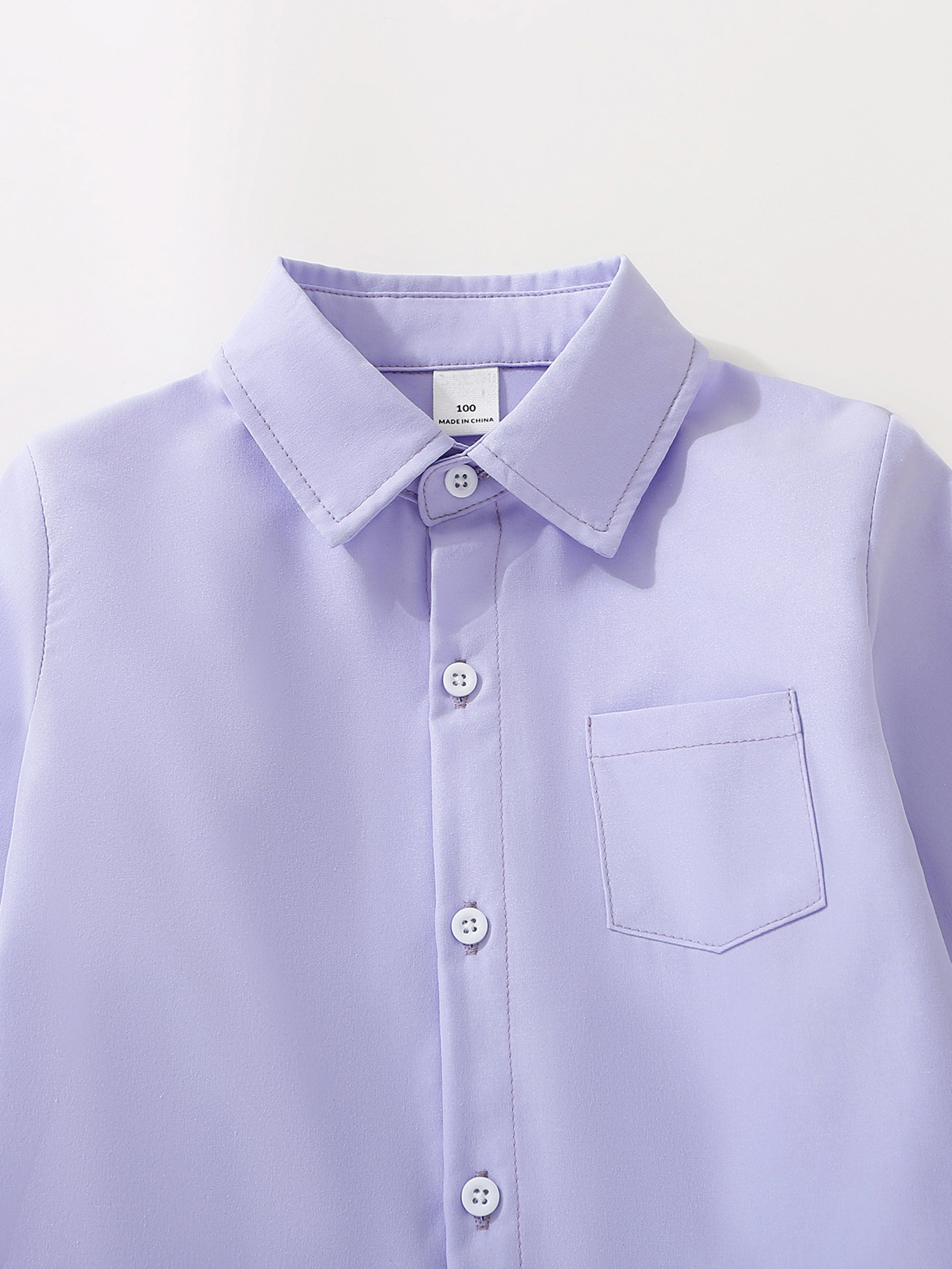 Boys Purple Long Sleeve Button-Up Shirt with Graphic