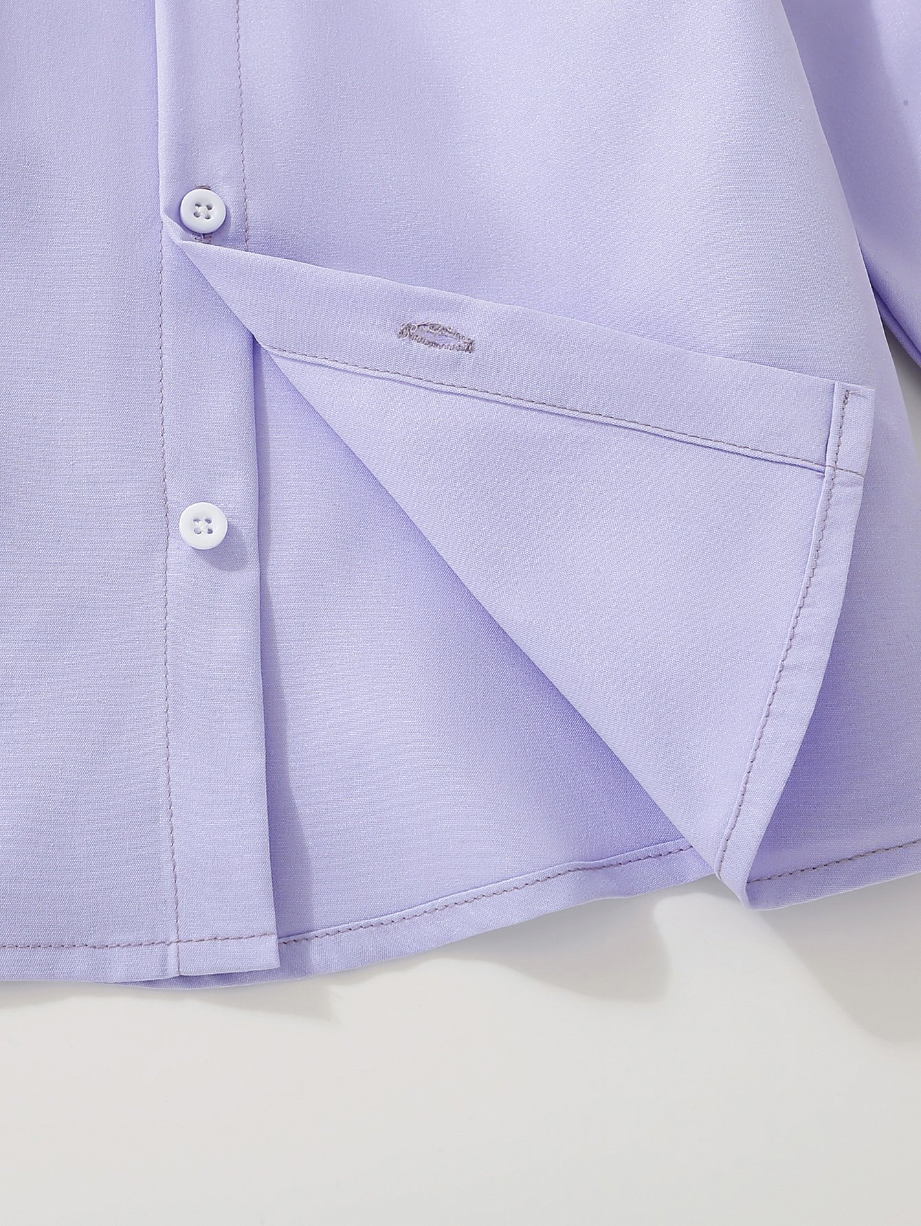 Boys Purple Long Sleeve Button-Up Shirt with Graphic