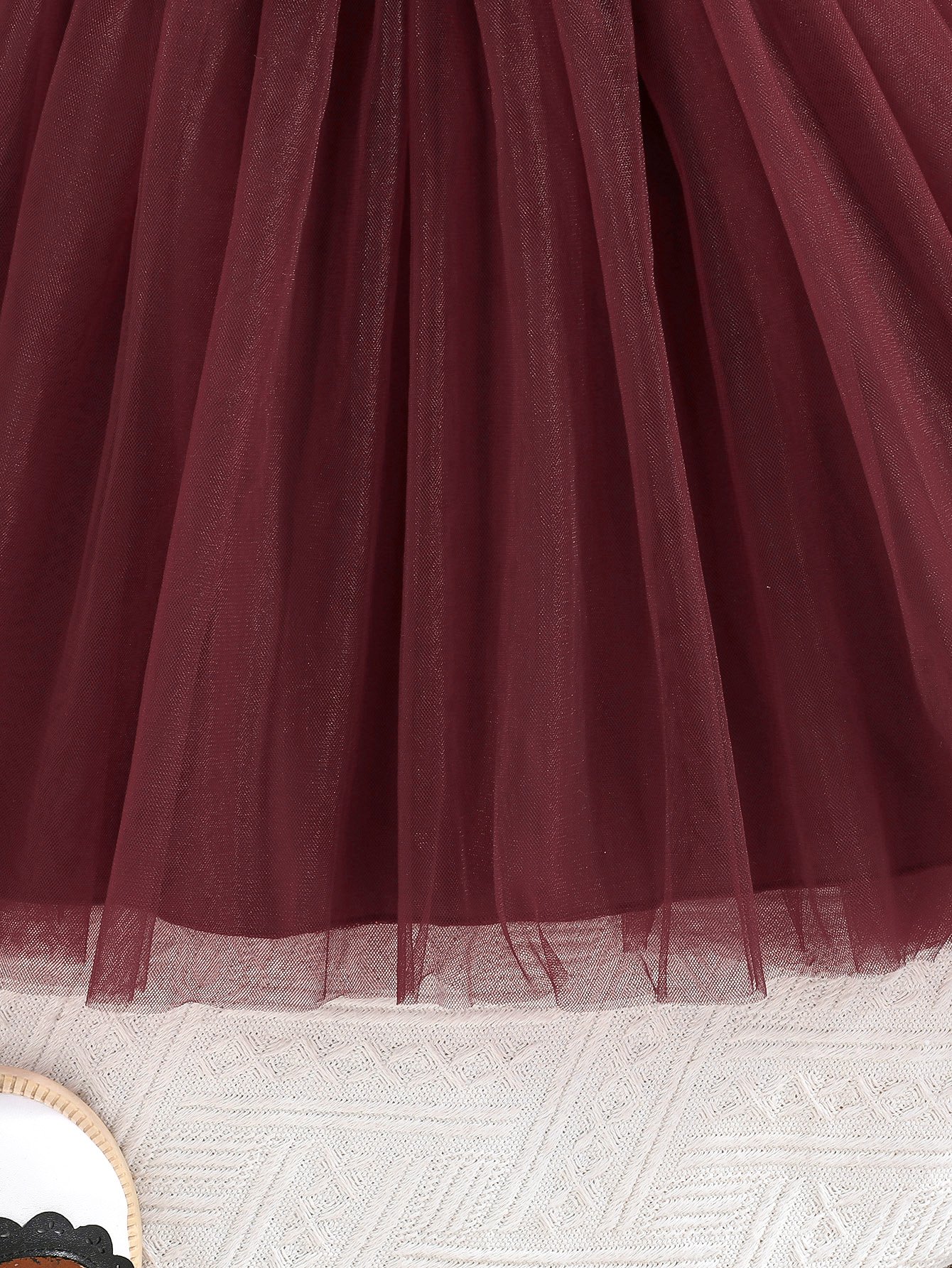 Girls Burgundy Floral Dress and Bolero Set