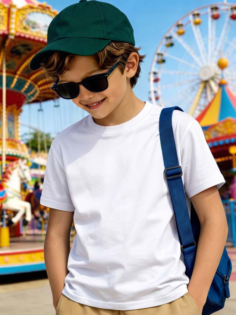 Boy White Oversized Round Neck T-Shirt