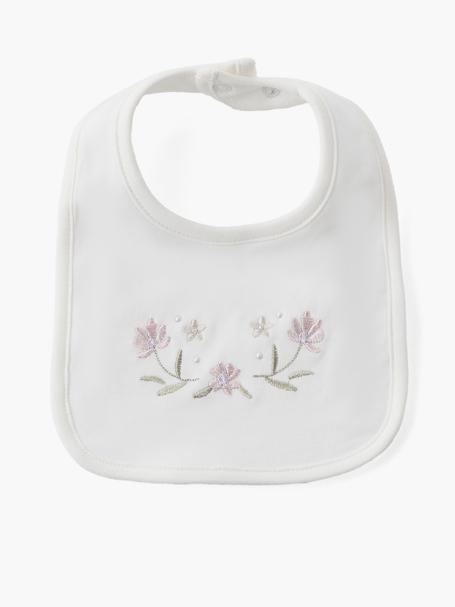 Baby Bib with Floral Embroidery
