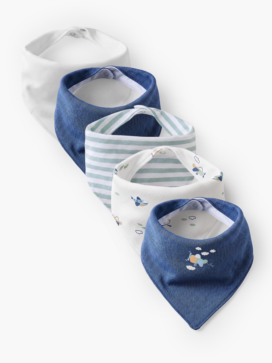 Pack of 5 Baby Bib with Snap Button Closure