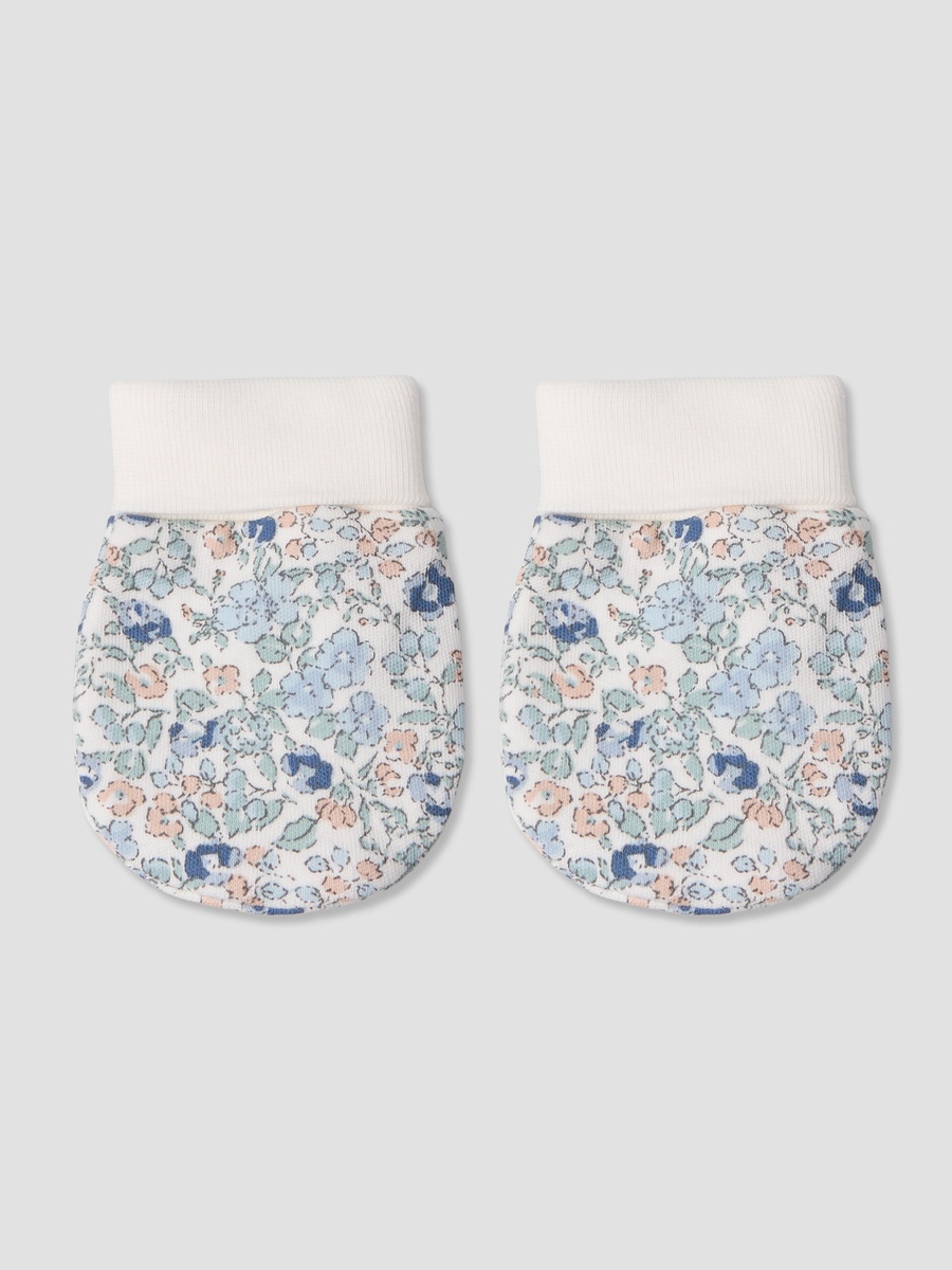 Set of 2 Mittens with Floral Print, 0-36 months