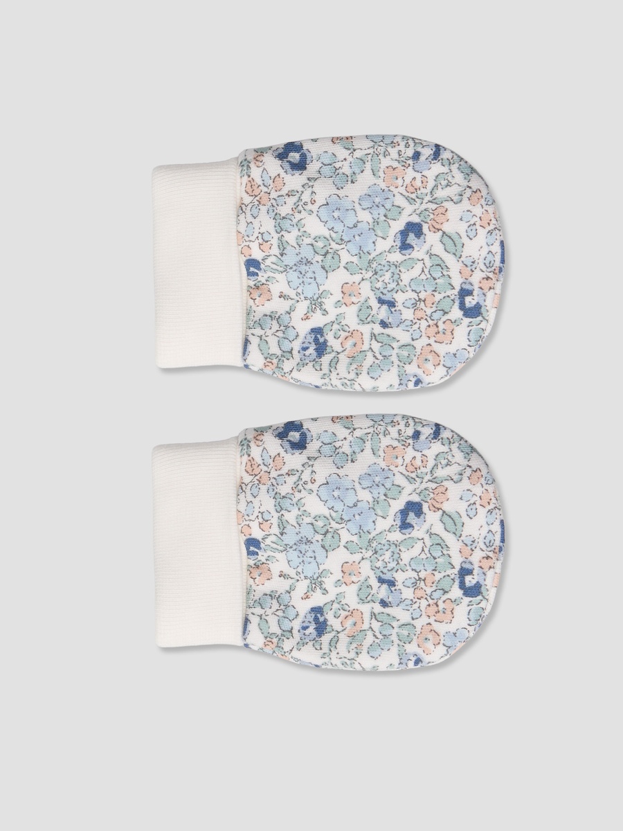 Set of 2 Mittens with Floral Print, 0-36 months