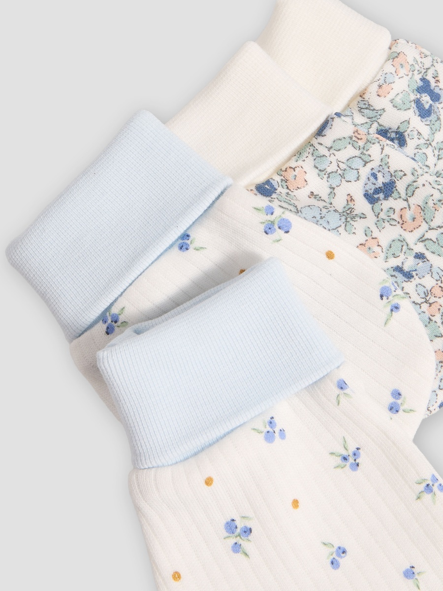 Set of 2 Mittens with Floral Print, 0-36 months