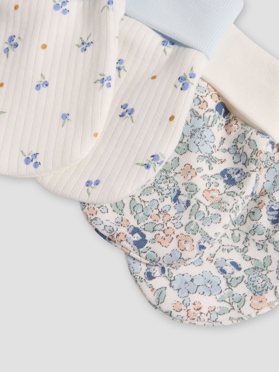 Set of 2 Mittens with Floral Print, 0-36 months