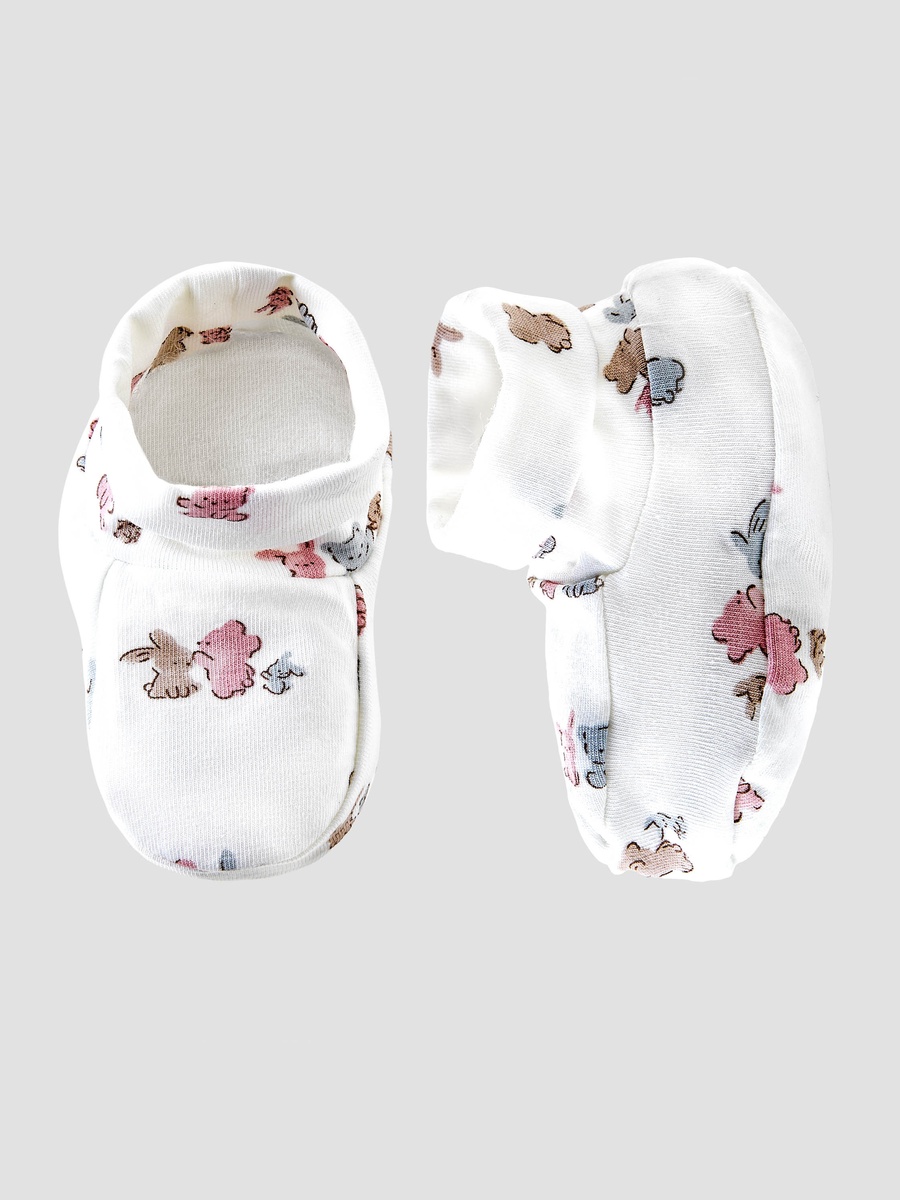 Pack of 2 Assorted Print Booties with Cuffed Hem