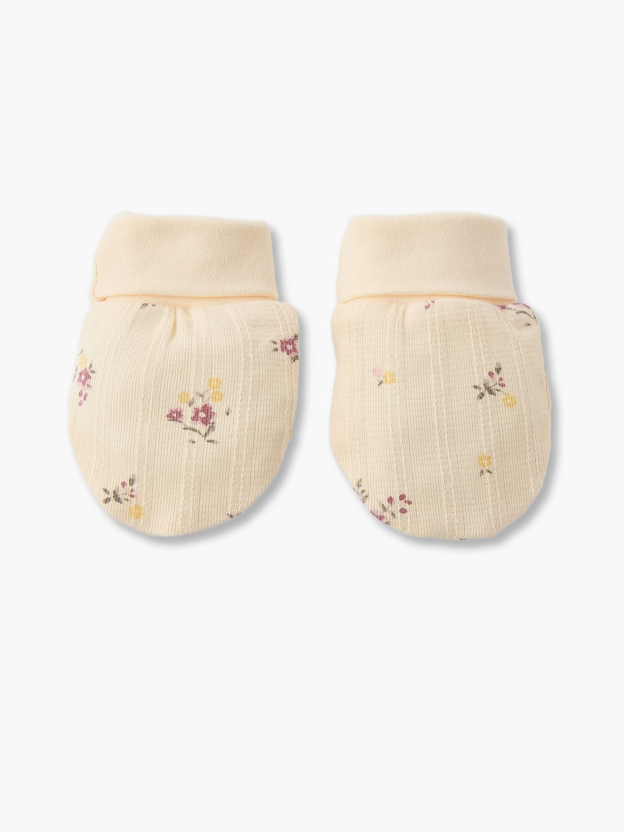 Pack of 2 Mittens with Floral Print, 0-36 months